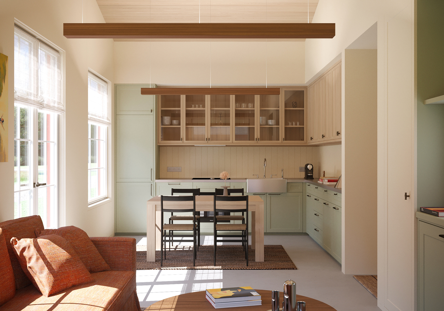 Open-plan kitchen